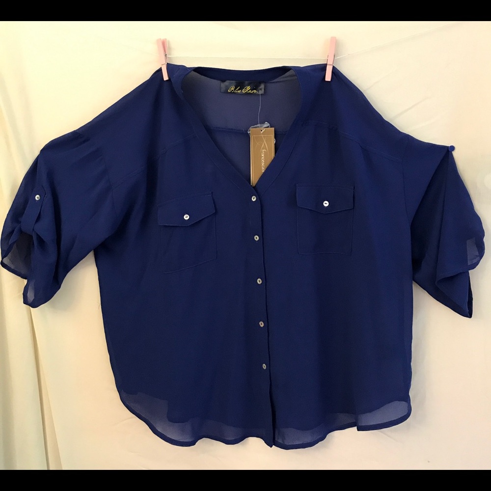 Baggy Blue Blouse with pockets