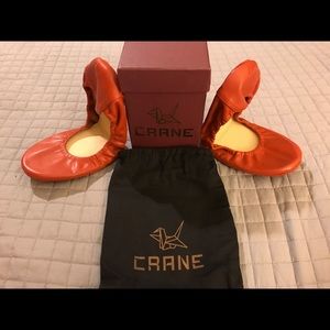 Crane Tangerine Ballet Flats Like Tieks - Size 9