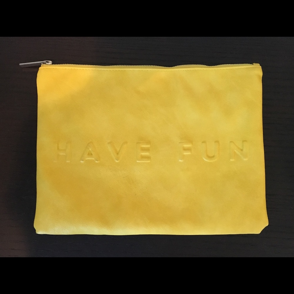 ZARA YELLOW CLUTCH WITH ZIPPER AND INSIDE POCKET