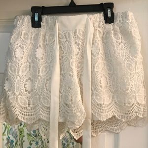White Lace Shorts