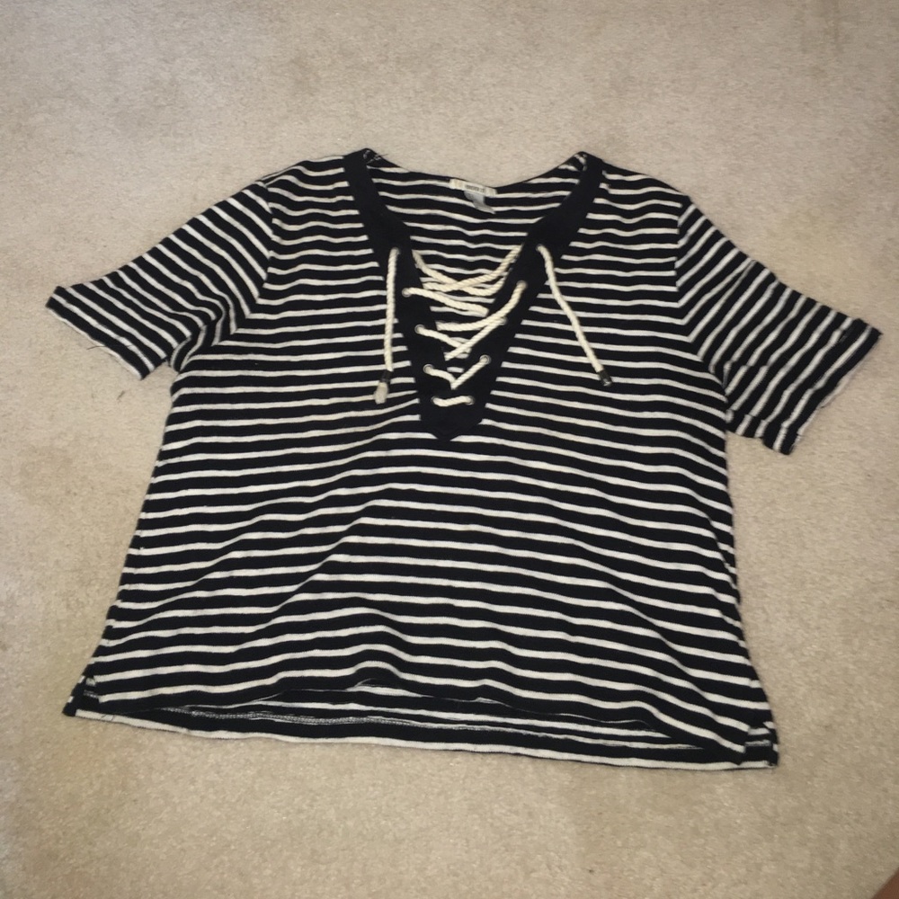 black and white striped shirt