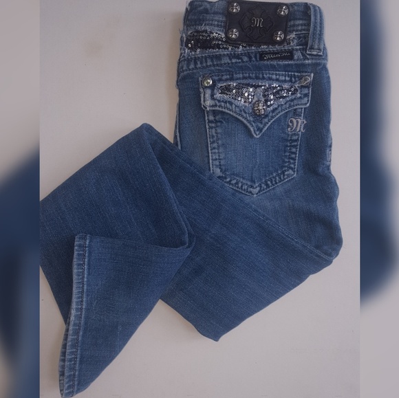 π NEW Miss Me Silver Sequin Sparkling Jeans - Picture 4 of 4