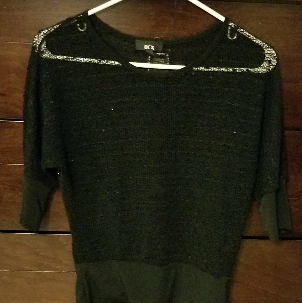 Satin & mesh see through blouse