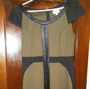 Army green knee length dress
