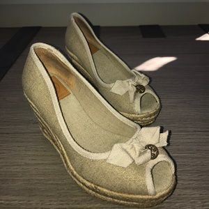 3 inch espadrilles heel with bow front peep toe