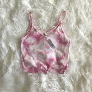 Pink tie dye tank top