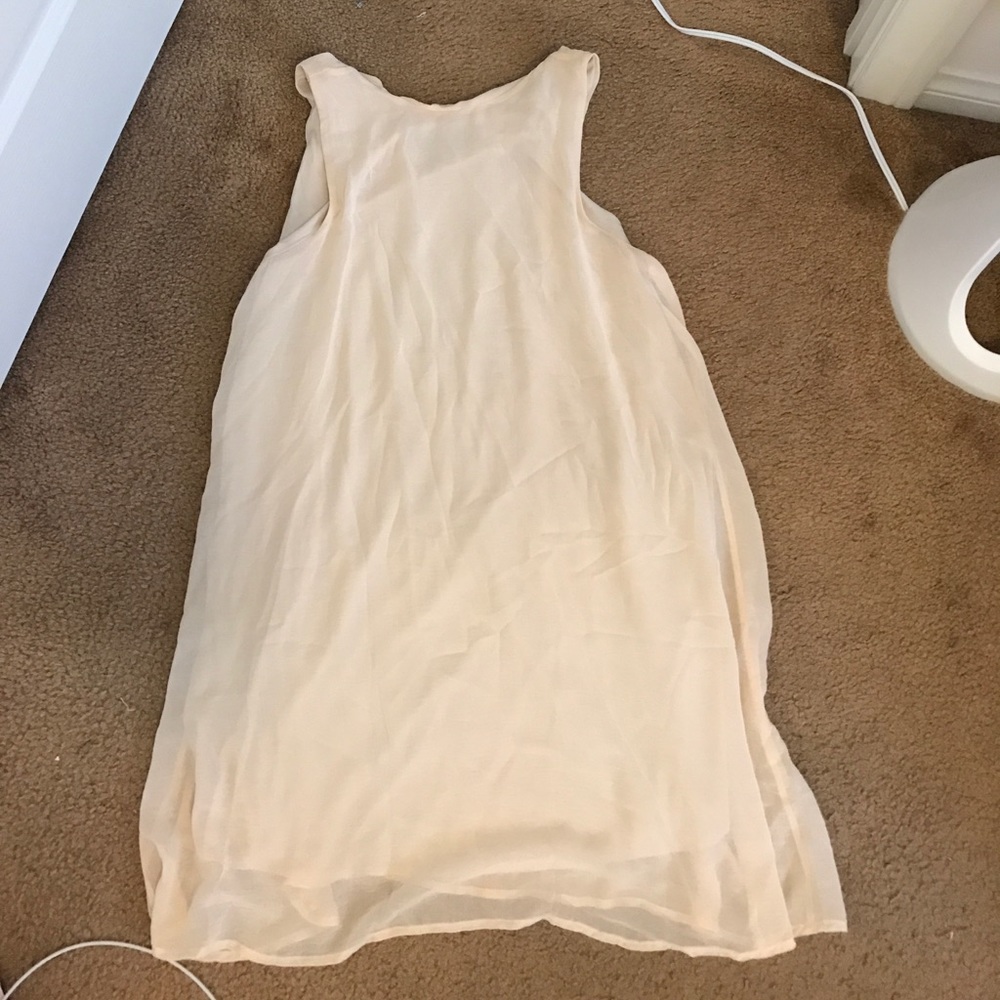 ANGL Cream Shift Dress back tie bow
