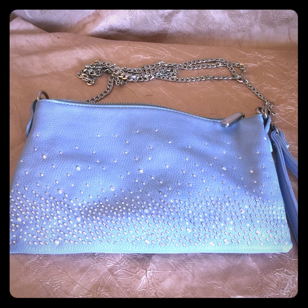 Cute pale blue crossbody wallet