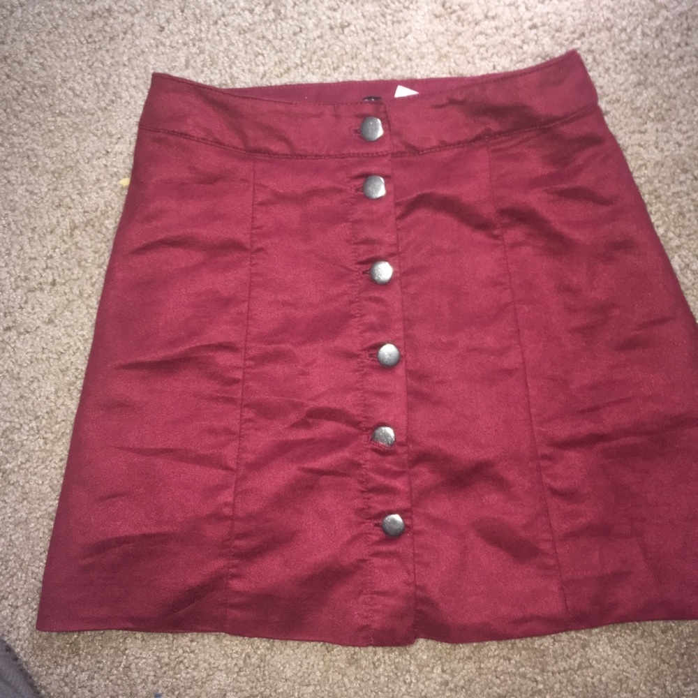 Burgundy mini skirt