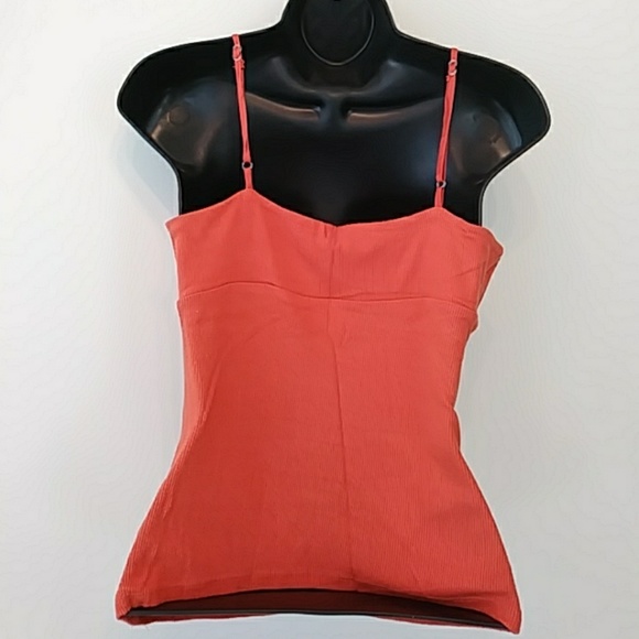 bebe Orange Silk Tank Top - Picture 3 of 6
