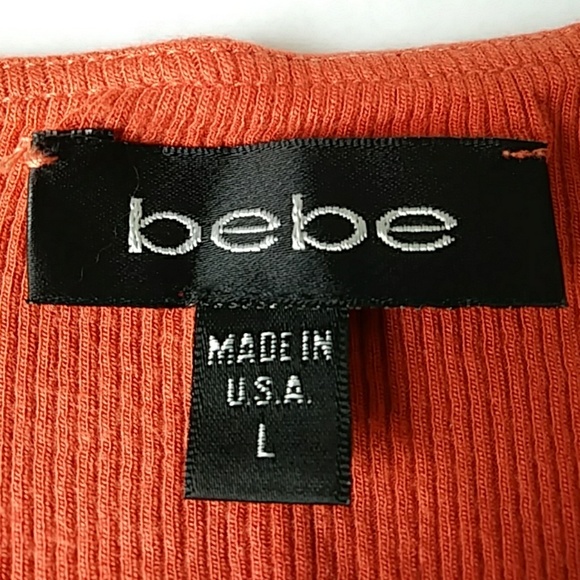 bebe Orange Silk Tank Top - Picture 4 of 6
