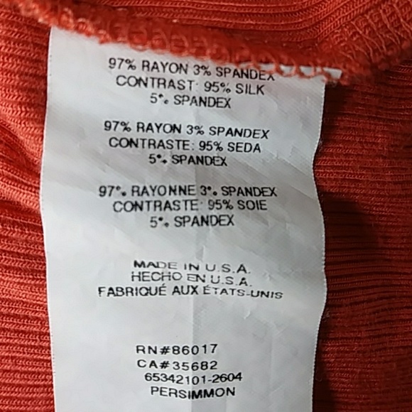 bebe Orange Silk Tank Top - Picture 5 of 6