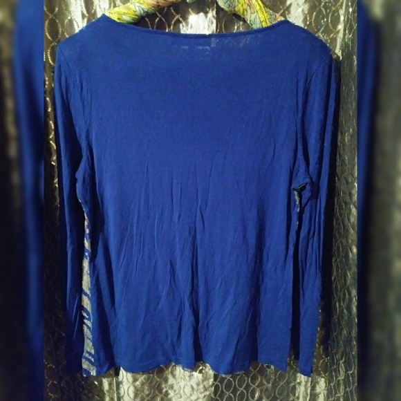 Jones New York blue silver zebra sequin sweater - Picture 2 of 4