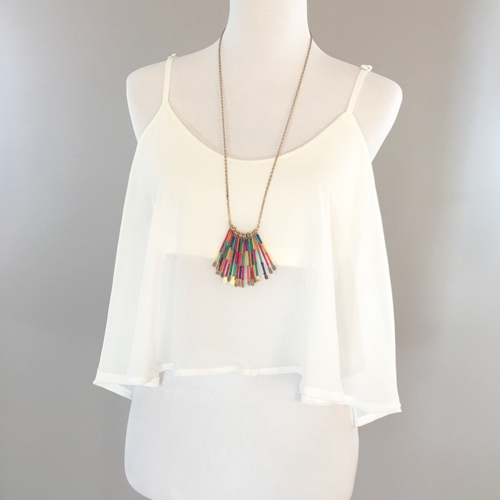 Flowy White Crop Top (One Size)