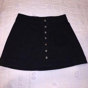 Black Denim Mini Skirt