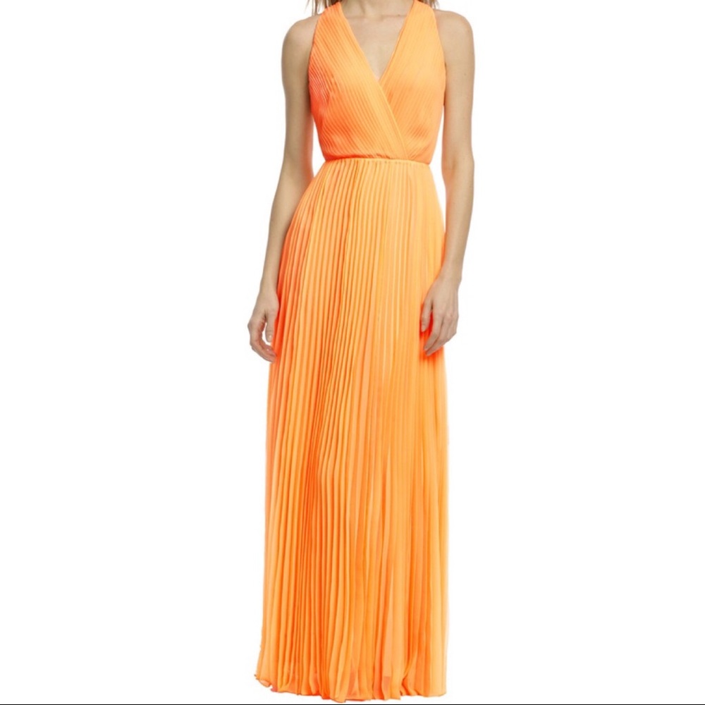 Halston Heritage Tangerine Maxi Dress