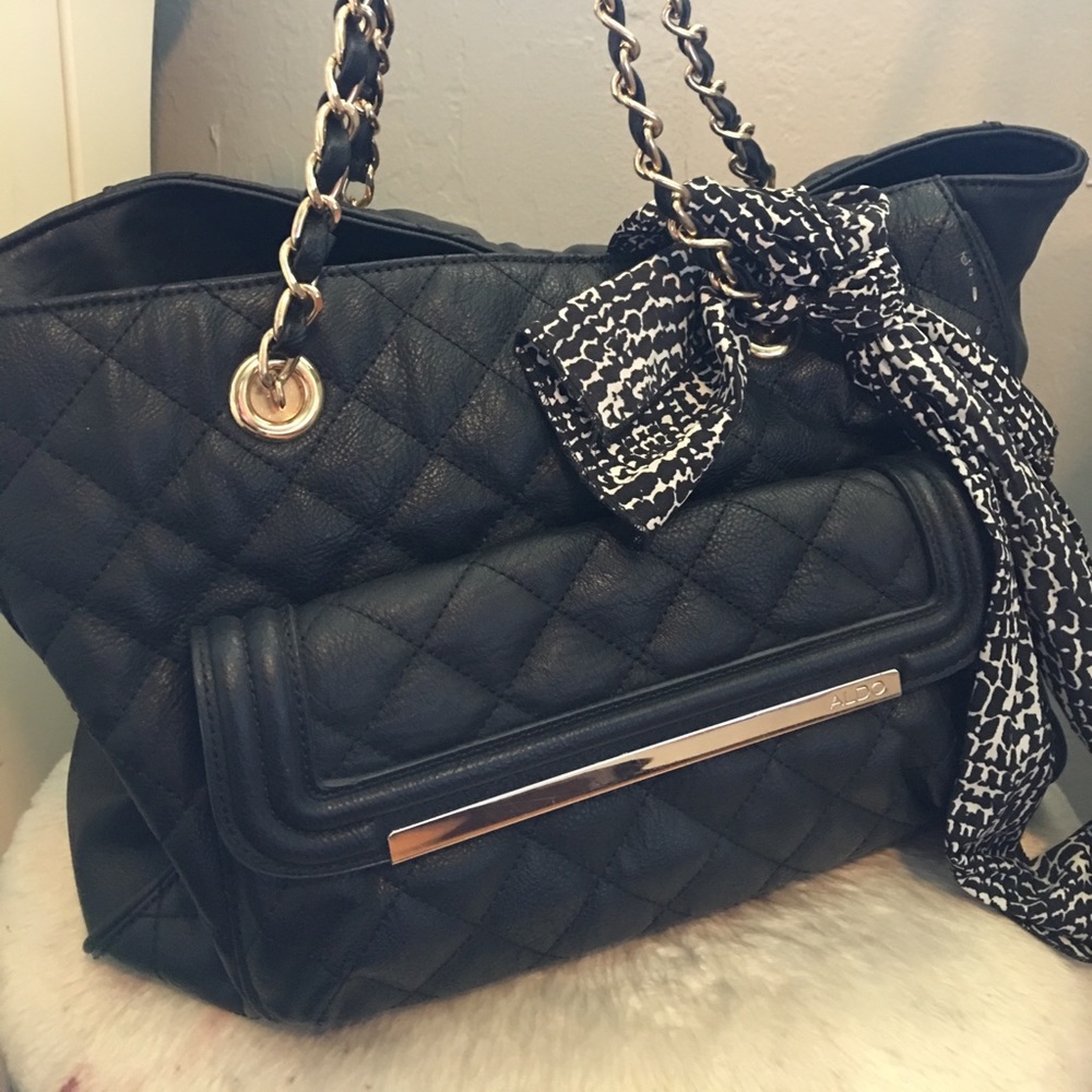 Black Aldo Purse with scarf.