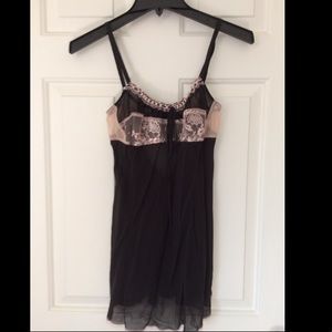 Black & Ballet Pink Victoria's Secret Negligee
