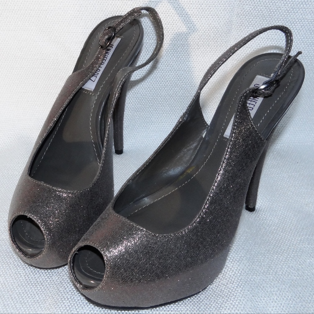 New Jennifer Lopez Shimmery Heels J Lava Silver 6