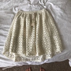 Cream textured circle skirt
