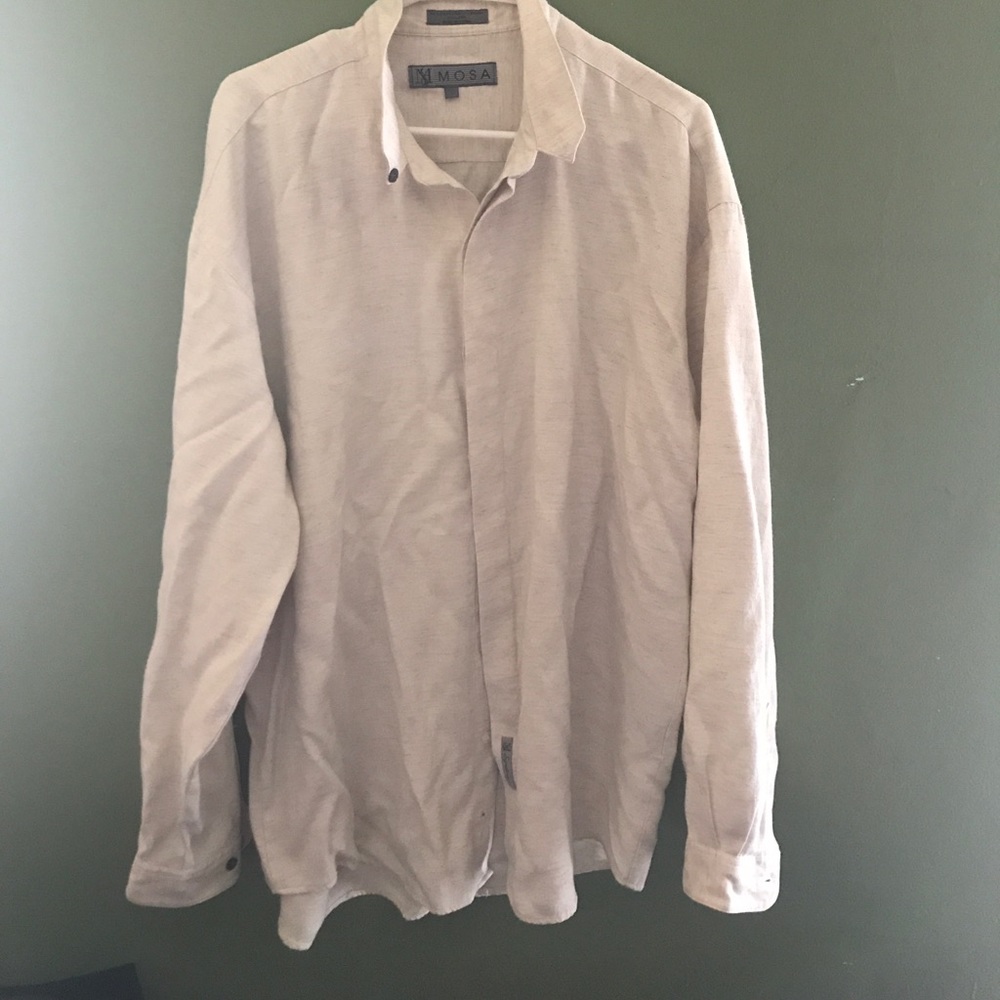 Mosa collarless button up