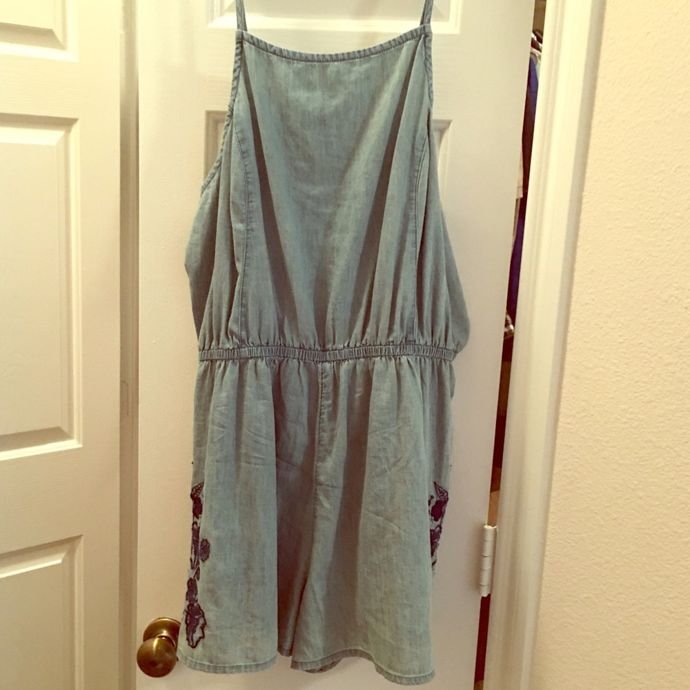 Adorable Chambray Denim Romper
