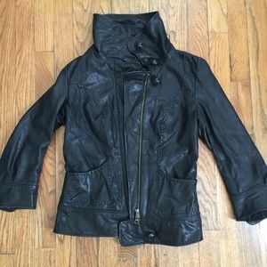 Mackage Asymmetrical Lambskin Leather Jacket