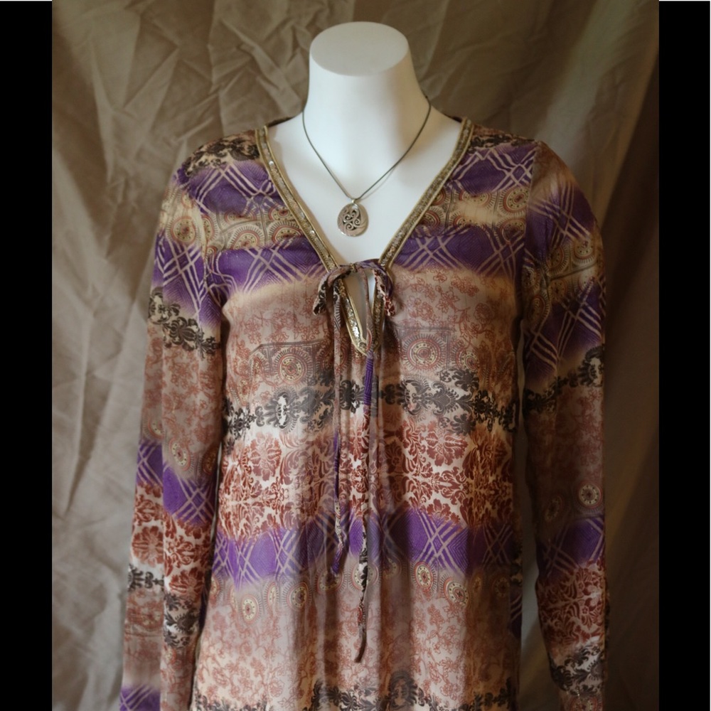 Colorful Long Sleeve Blouse
