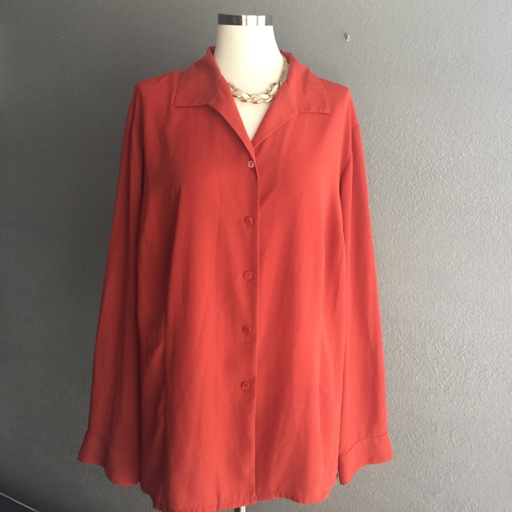 Karen Scott nice burnt orange long sleeve top 26w