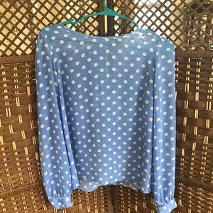 Periwinkle blue polka dot top