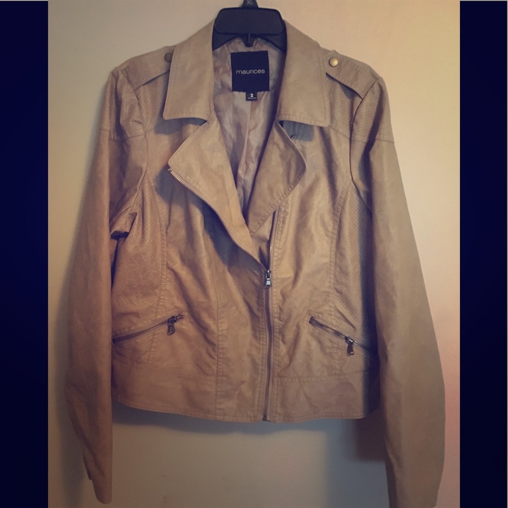 Very Hott Tan Leather Jacket New without tags 2X