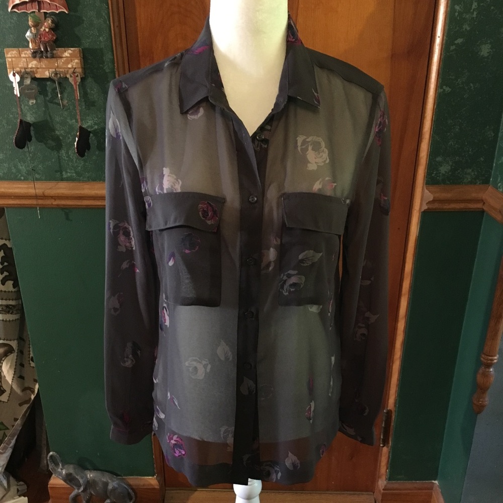 NWT Gap Sheer Floral Printed Blouse
