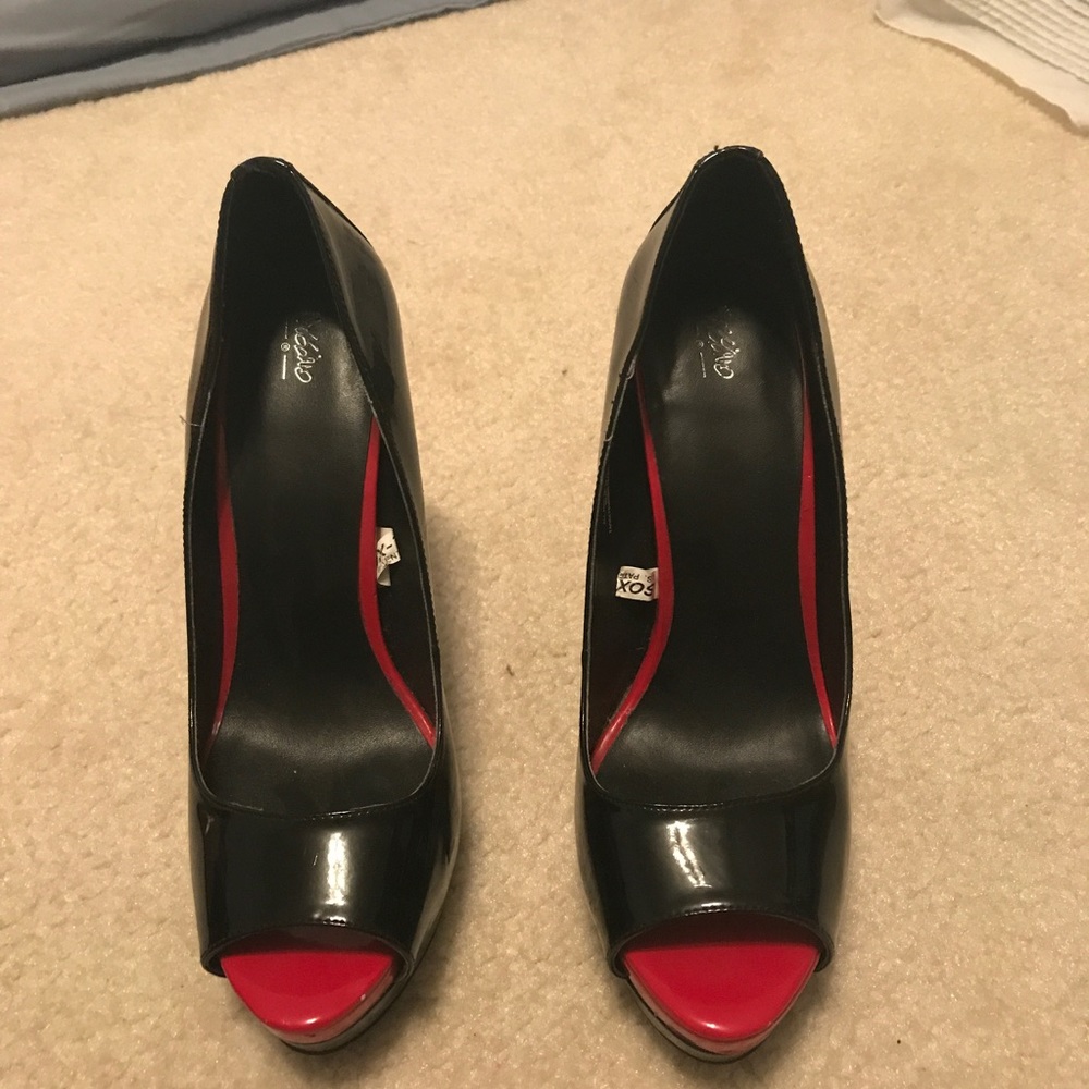 Black and red high heels