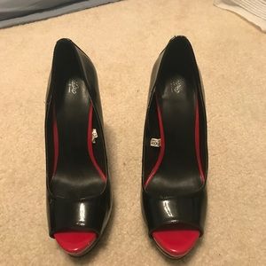 Black and red high heels