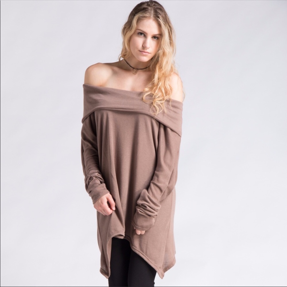 Oversized off the shoulder Tunic