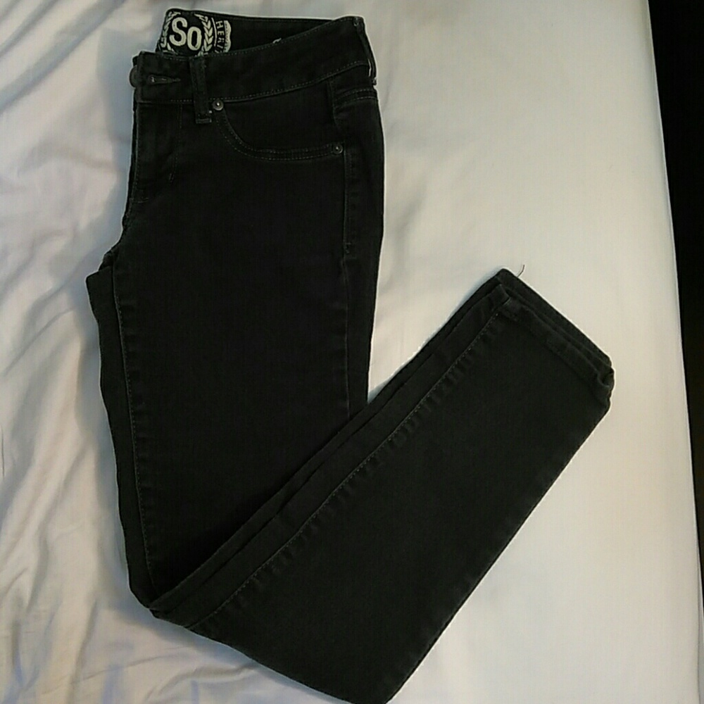 black Kohl's SO skinny jeggings
