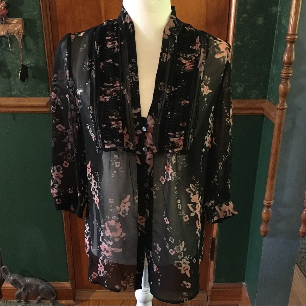 NWT Banana Republic Sheer Floral Blouse