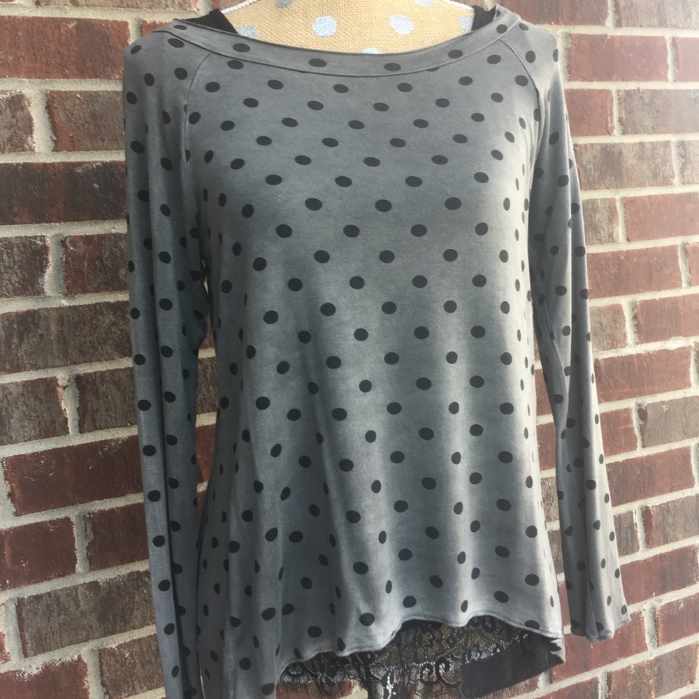 Slouchy Open Back top with Lace Trim Tank