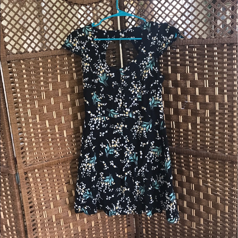 Black flowy floral dress