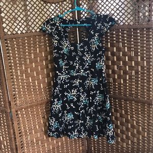 Black flowy floral dress