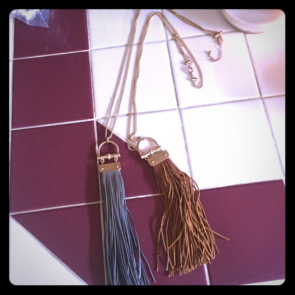 ⭐️Leather and Gold fringe necklaces⭐️