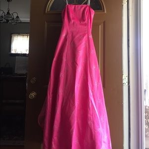 Pink long prom dress