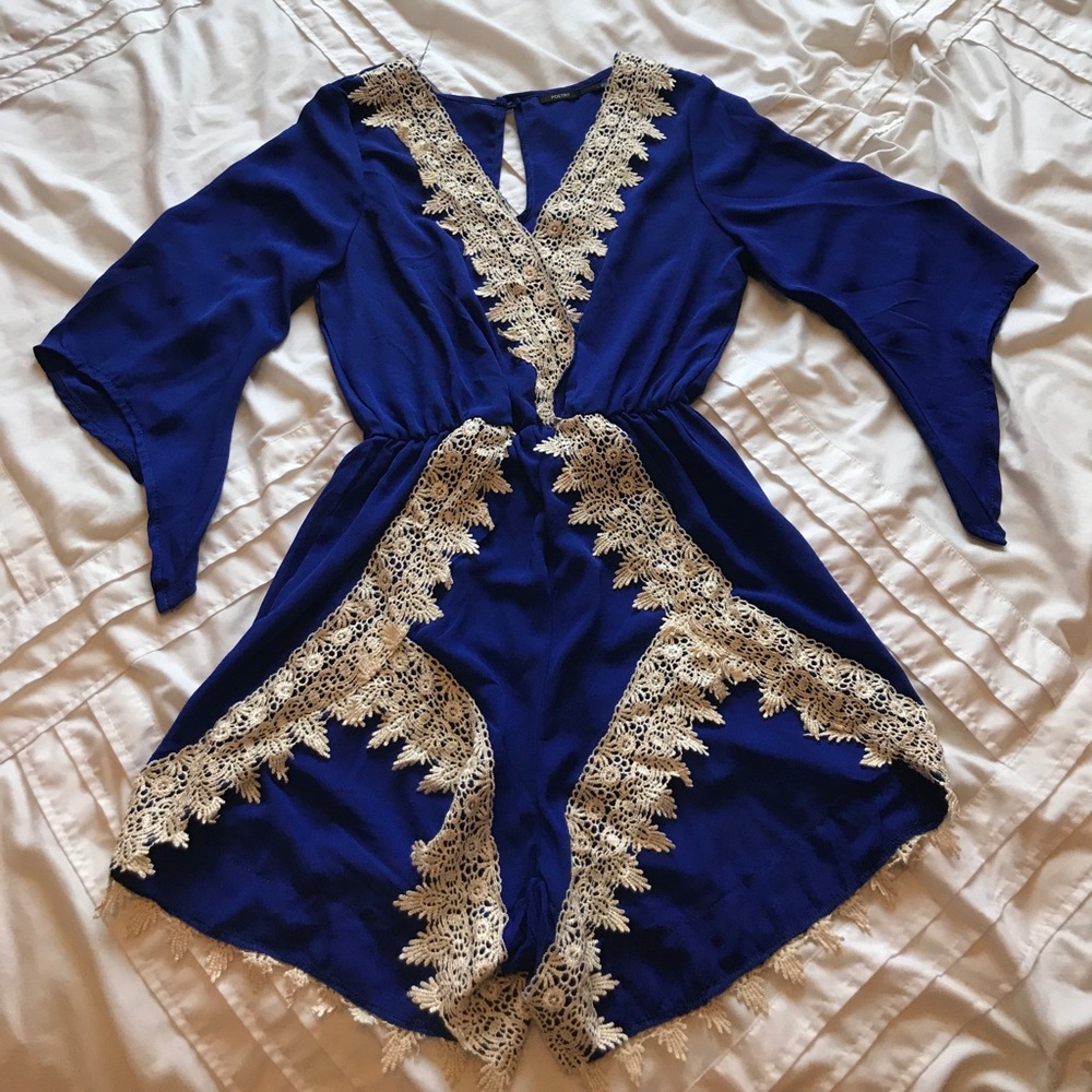 A lace detailed romper