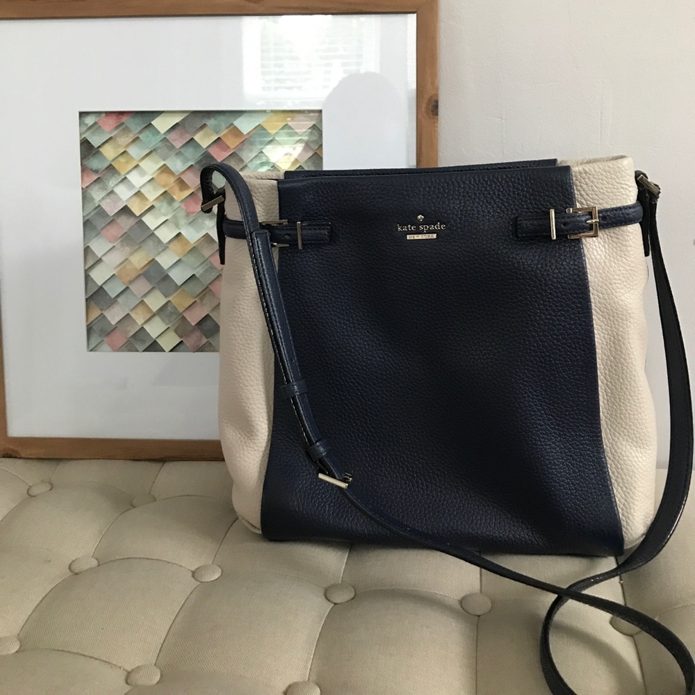 Navy Blue and Cream Kaye Spade Bag