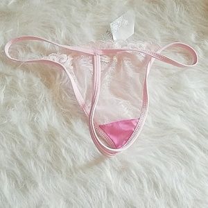 FREE with any purchase! Pink lace panties, thong