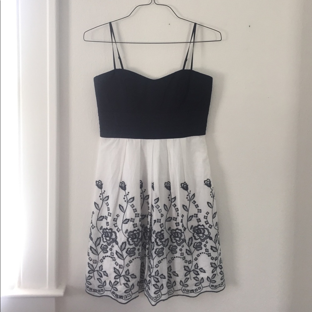 Navy blue and speghetti strap white dress
