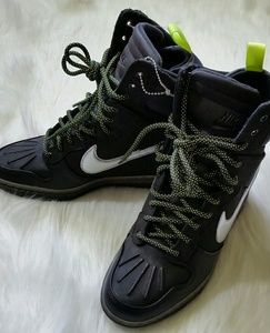 NIKE Dunk Sky Hi Sneaker Boot 2.0 Black / Silver 7