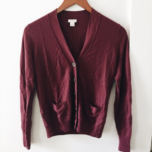 J. Crew Outlet Cranberry Cardigan - Picture 2 of 3