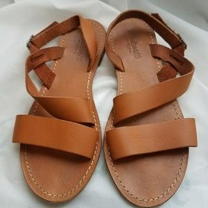 Madewell Orange Slingback Sightseer Sandals