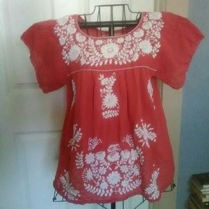 Embroidered flower top